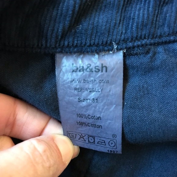 ba&sh Sally Navy Blue Corduroy Pants 31 - Picture 8 of 8